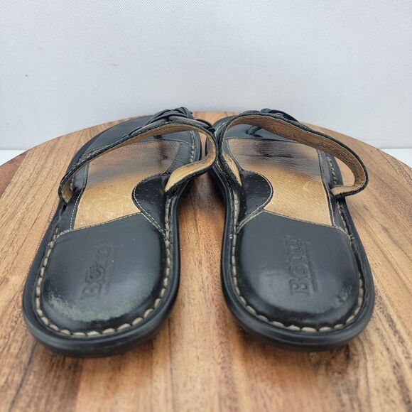 Born Womens Size 7 Brown Leather Thong Comfort Flip Flop Sandals - Picture 5 of 8